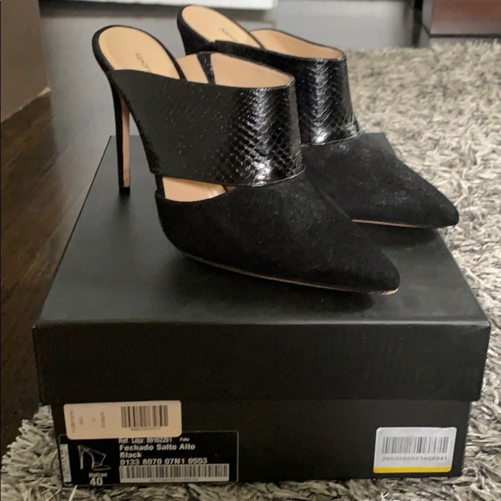 Alexandre Birman black mule heels